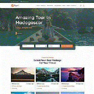 大气的旅游套餐服务HTML5网站模板