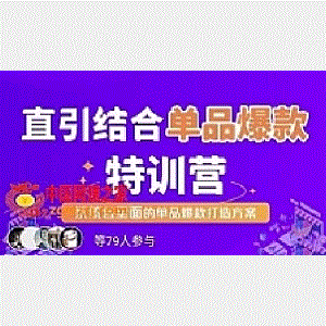 直引结合单品爆款特训营，系统且全面的淘宝单品爆款打造方案