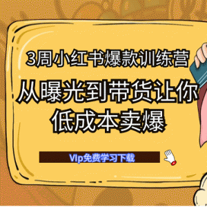 3周小红书爆款笔记训练营从曝光到带货，让你低成本卖爆款